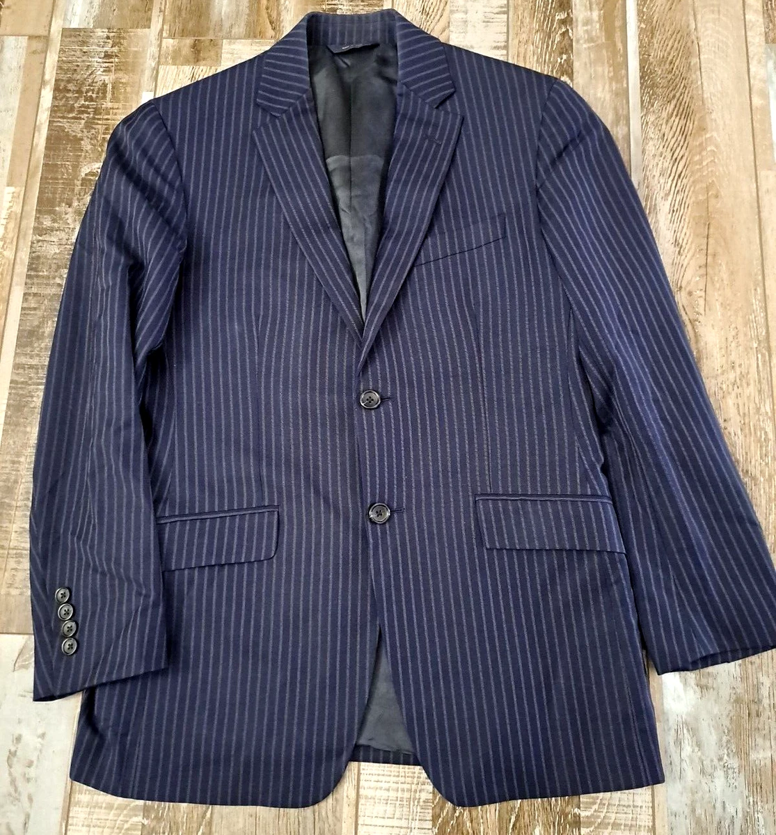 Mens Brooks Brothers Milano Suit Jacket Blazer Pinstripe Blue Wool Italy 38