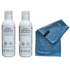 crema detergente pulizia professionale Acciaio Inox panno microfibra ELICA 