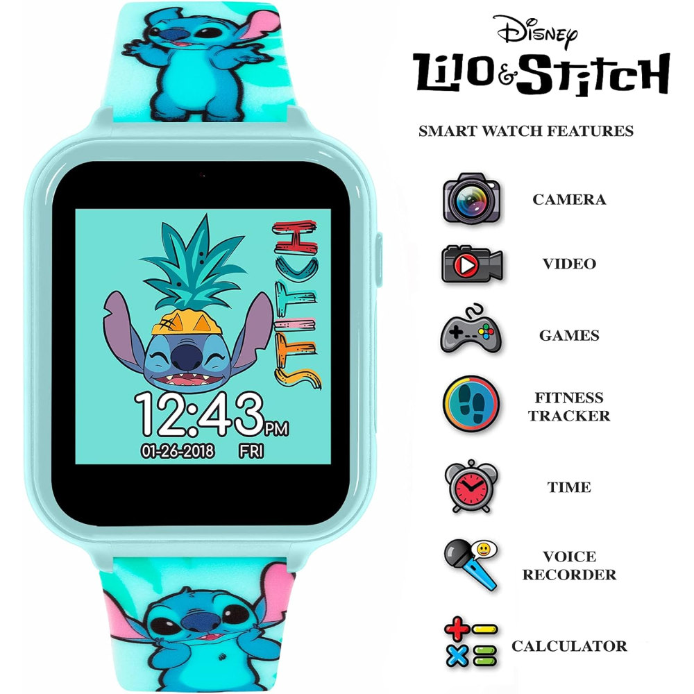 OROLOGIO INTERATTIVO STITCH DISNEY SMARTWATCH GIOCO MULTIFUNZIONE