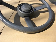 84-96 Jeep Cherokee Xj Yj Wrangler Gray Leather Steering Wheel W Horn Button