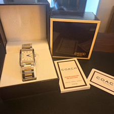 Coach Tank Swiss Made Quartz Date Rectangular...