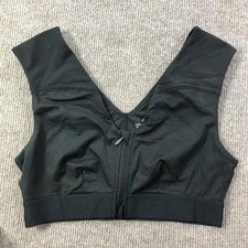 Tommie Copper Sports Bra Womens Medium Black Shoulder Support Zip Active Gym