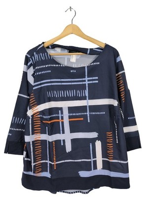 CREATION L. Schlupf-Bluse Damen Bluse Gr. DE 48 blau Casual-Look