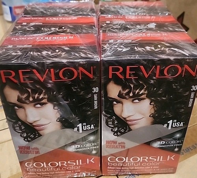 #ad 6 REVLON Color Silk Permanent Hair Color Dark Brown #30 ammonia free Wholesale $19.99