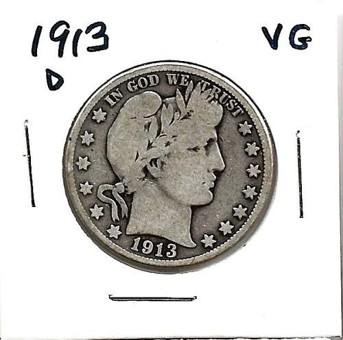 1913 "D" Barber Half Dollar***VG***