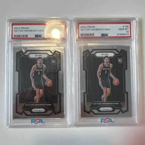 2023 Panini Prizm (2) Victor Wembanyama #136 PSA 10 Gem Mint RC Rookie- Real MVP
