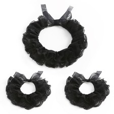 Lace Neck Ruffle Collar and Wrist Cuff Sleeves Detachable Clown Costume Acces...