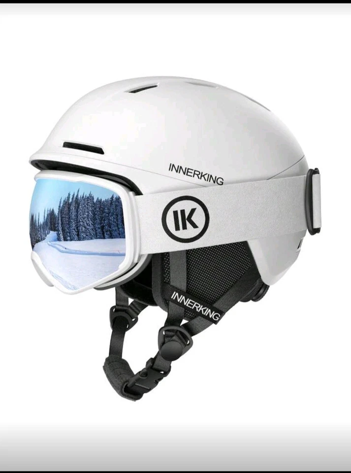 Juego de casco de snowboard con gafas para adultos, carcasa de PC resistente y amortiguador Foto 2 de 4