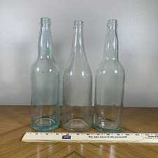 Wine Bottles VINTAGE 3 Clear and Light Green 11.5 inches great for flowers 