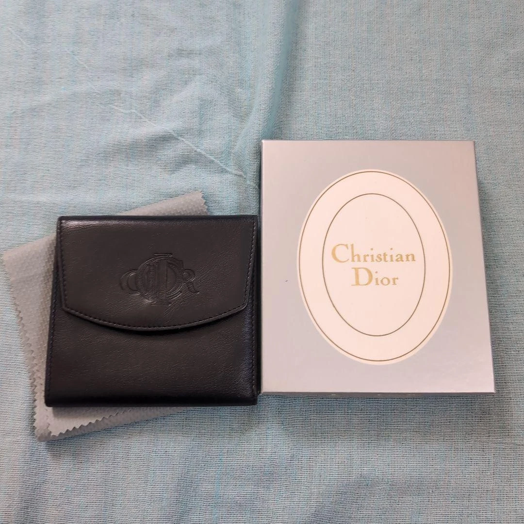 Portefeuille Christian Dior à deux volets noir