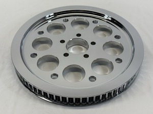 70-Tooth 1-1/2" Spoke Rear Pulley For Harley & Choppers - Chrome Belt Drive Sprocket (PL-0170)