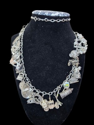 Seltene Bettelkette beladen mit Mischmetall 10k - 800 Silber 153 Gramm Sterling