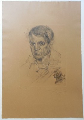 Salvador Dali ''Portrait of Picasso'' Hand Signed & Numbered Etching on Paper 1970