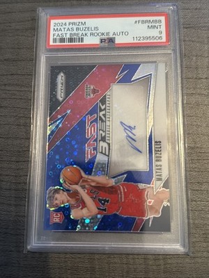 2024-25 Prizm Fast Break Blue Matas Buzelis Bulls Auto RC #1/49 