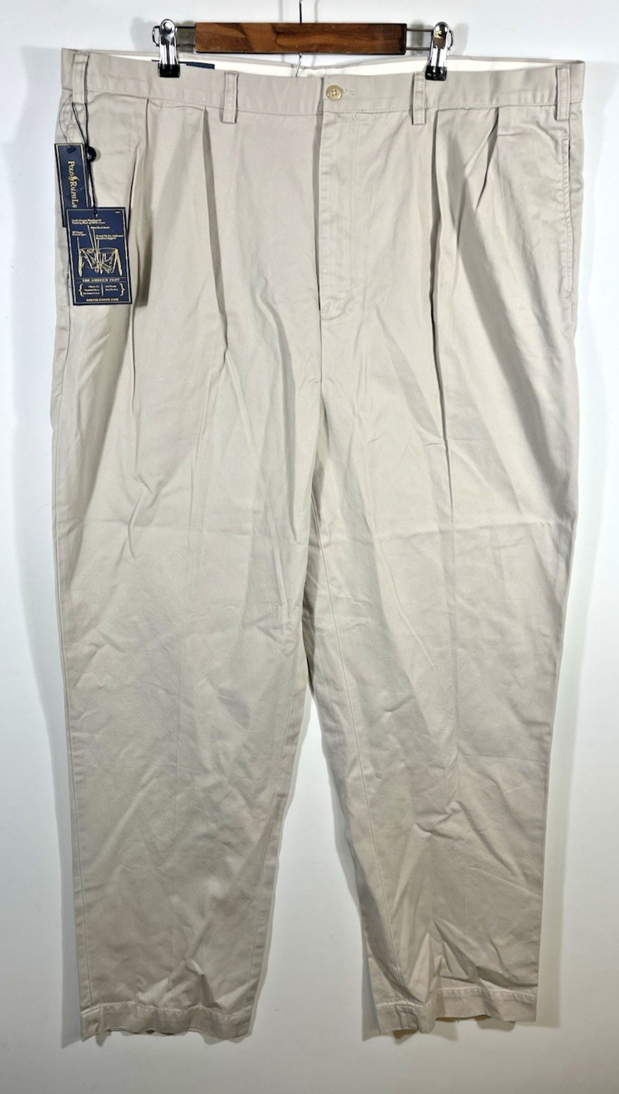 Polo Ralph Lauren Chino Pants Khaki Dress Big Andrew Pant Size 44x34 44Bx34 NEW thumbnail 3