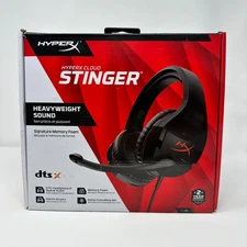 HyperX Cloud Stinger Gaming Headset Wired Mic PC PS4 PS5 Xbox Black Pre-Owned