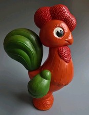 Vintage rare Soviet celluloid plastic doll Krasnyy Petushok 24cm toy.