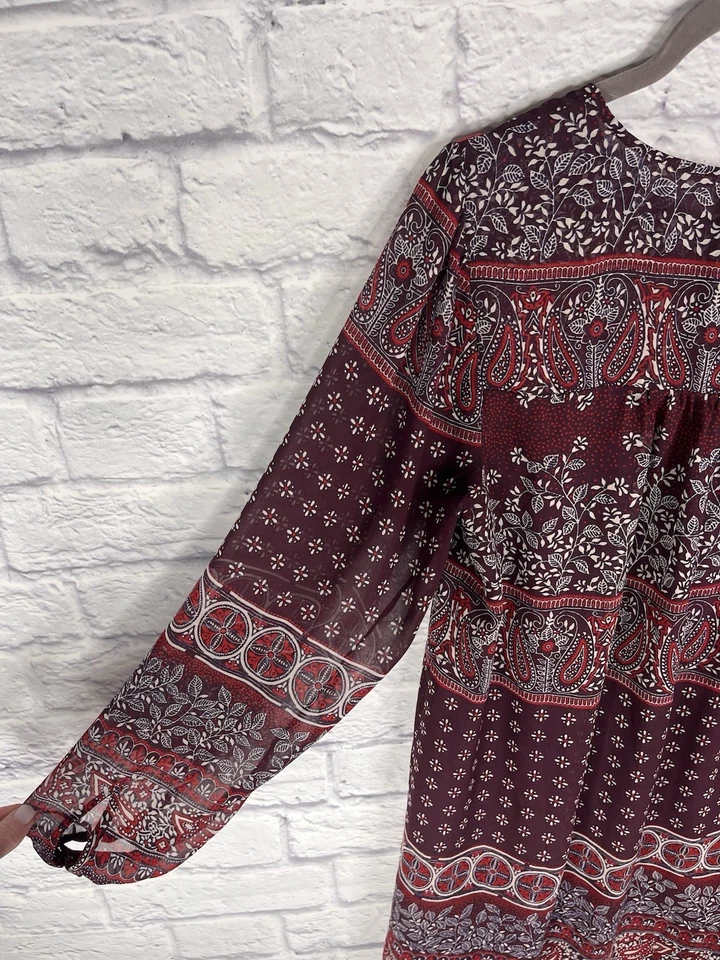 ONE SEPTEMBER Vestido Boho Para Mujer Púrpura Bordado Manga Transparente Mediano Foto 4 de 4