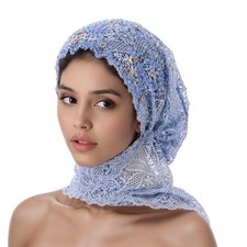 Muslim Women Hijab Lace Tassel Head Neck Cover Headscarf Islamic Headwrap Arab