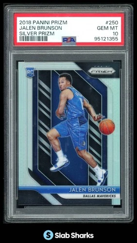 2018 PANINI PRIZM #250 JALEN BRUNSON PRIZMS SILVER RC ROOKIE PSA 10