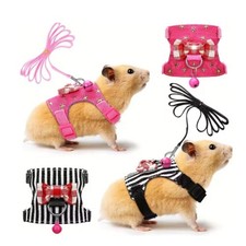 Hamster Rabbit Harness Leash Set For Ferret Small Pet Chest Strap with Bow Bells
