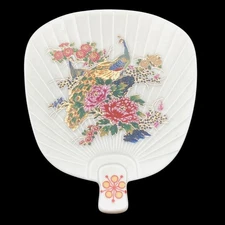 Vintage TAKAHASHI Porcelain Fan Shaped Trinket Dresser Dish San Fransisco Japan
