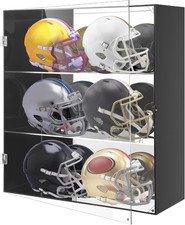 Mini Helmet Display Case - Wall Mount Acrylic Showcase for Sports Collectibles