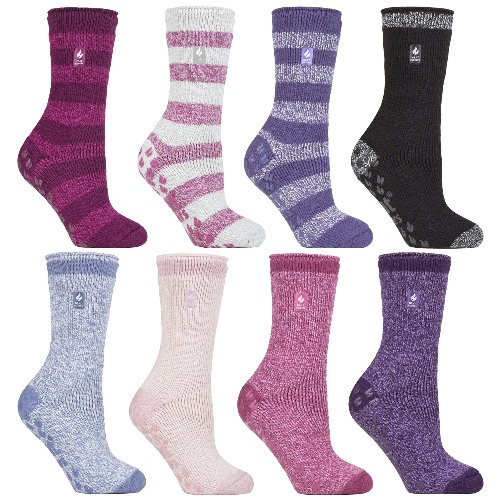 Womens Fleece Lined Slipper Socks by Heat Holders Non Slip Socks