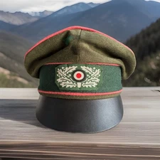 WW2 German Army HEER Panzer Tankers Officers Crusher Visor Hat Cap Sz: 58