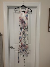 Adrianna Papell Ivory Floral High Low Dress Size 16 NWT