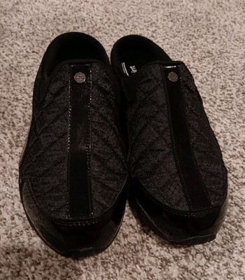 EASY SPIRIT TRAVELTIME BLACK LEATHER MULES SLIP ONS COMFORT WOMENS SIZE 9. 1/2 