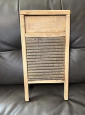 Vintage Washboard Wood & Metal Farmhouse Decor 18" Tall Rustic Primitive
