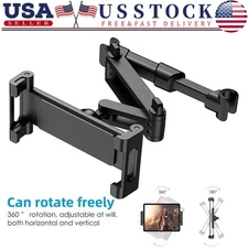 360° Car Back Seat Headrest Mount Tablet Holder for iPad Phone 4.7-12.9" US