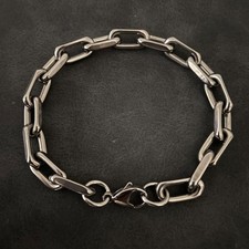 New Pure Titanium Chain Bracelet 8mm Men Women Flat O-Chain Anti Allergy Gift