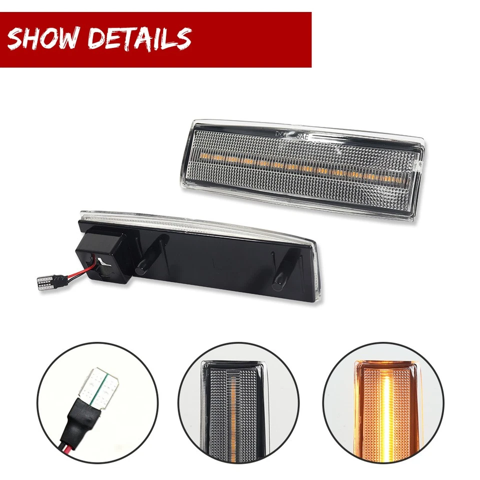 2x Luces LED laterales ámbar transparente para Chevrolet S10 GMC S15 Jimmy Oldsmobile Foto 3 de 4