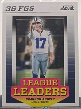 2024 Panini Score League Leaders 36 Field Goals Brandon Aubrey #LL-BAY Cowboys