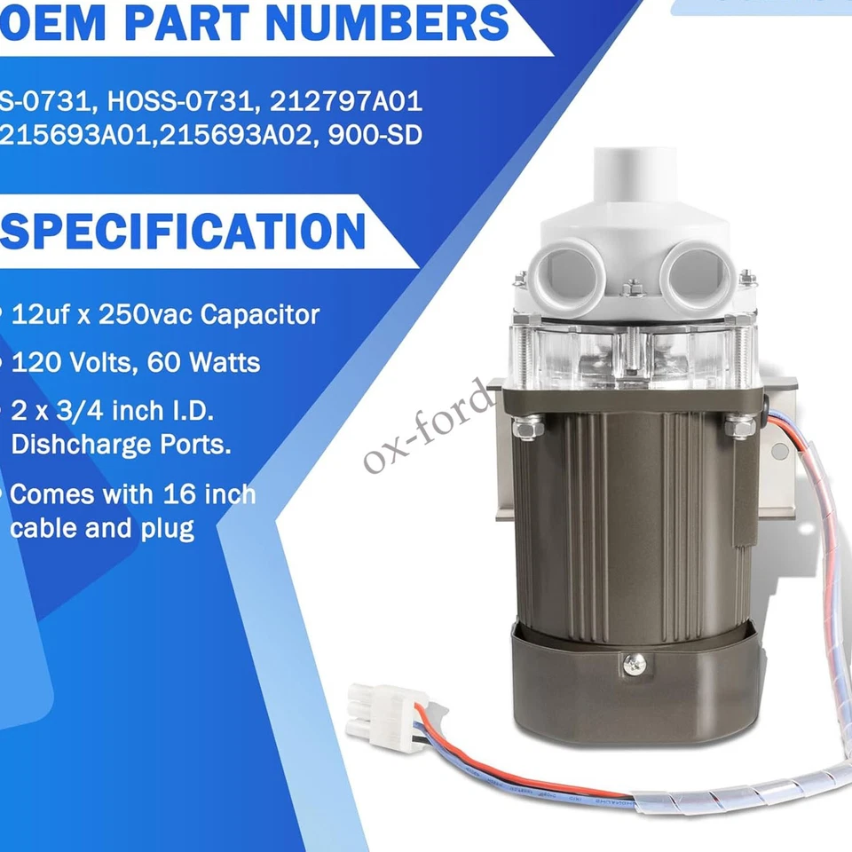 Ice Maker Machine Motor Replacement for Hoshizaki S-0731 Water Pump Motor Assy - Image 2 of 4
