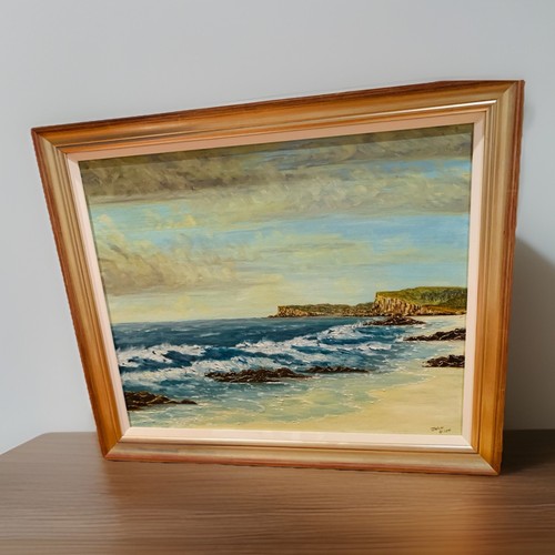 🏞️ORIGINAL Australian Coastal Seascape Painting- Signed by John Allen - 65x55cm - Picture 4 of 12