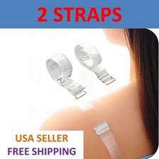 2 Pack Clear Adjustable Invisible Bra Straps 15mm Removable Shoulder Straps