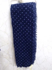 Autumn Scarf, Fall Blanket Scarf, Navy in color with light blue dots, New