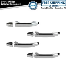 Outside Door Handle Set of 4 Chrome Exterior Front & Rear for Silverado Sierra