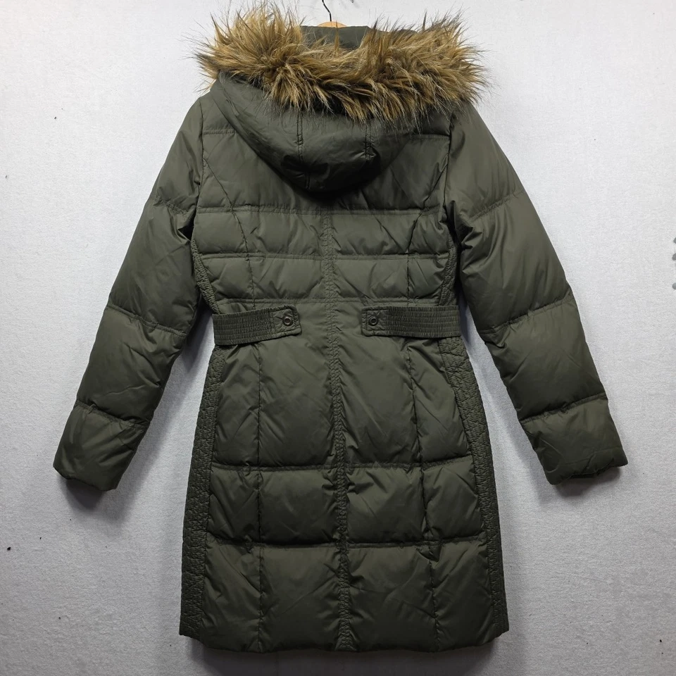 Abrigo Larry Levine Plumón de Ganso Mujer S Negro Acolchado Imitación Piel Capucha Largo Puffer Foto 4 de 4