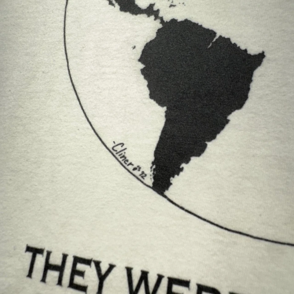 Camiseta Masculina Vintage Human i Média Animal Terra Gráfica Eles Estavam Aqui Primeiro - Imagem 4 de 4