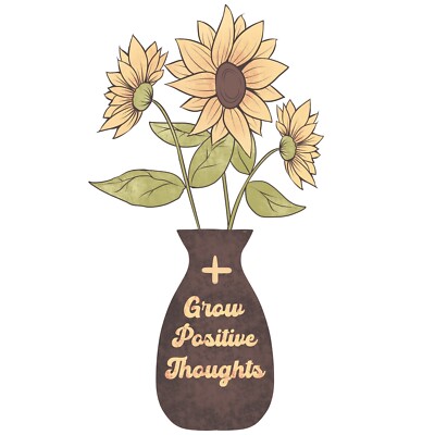 3  Positive Quote Sunflower Sticker Cute Summer Flower Pot Thankful Summer Love