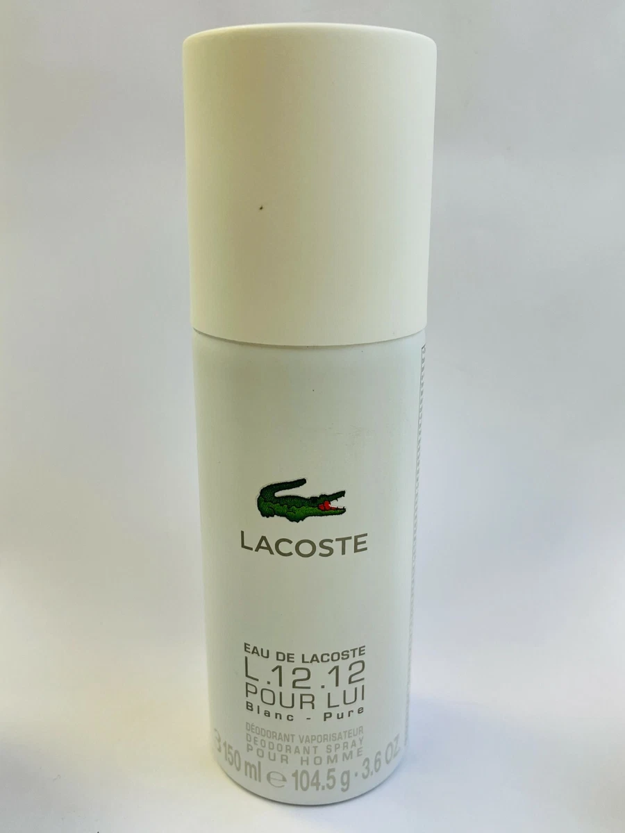 LACOSTE Eau De Lacoste L.12.12 Pour Lui Blanc Deodorant Spray, oz MEN NWOB | eBay