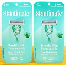 Skintimate 4-Blade Razor for Women Unscented Sensitive Skin, 4 Ct each, Lot of 2