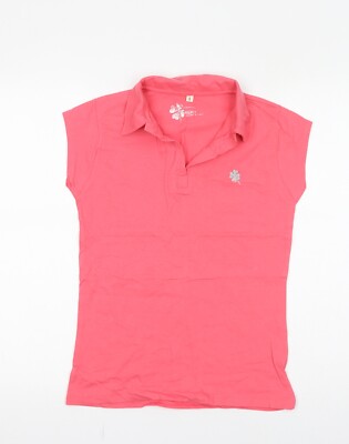 INSIDE Damen Basic T-Shirt rosa 100% Baumwolle Größe L Kragen