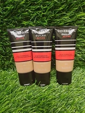  PACK COVERGIRL OUTLAST ACTIVE 24HR FOUNDATION SPF 20 842 MEDIUM BEIGE Lot Of 3