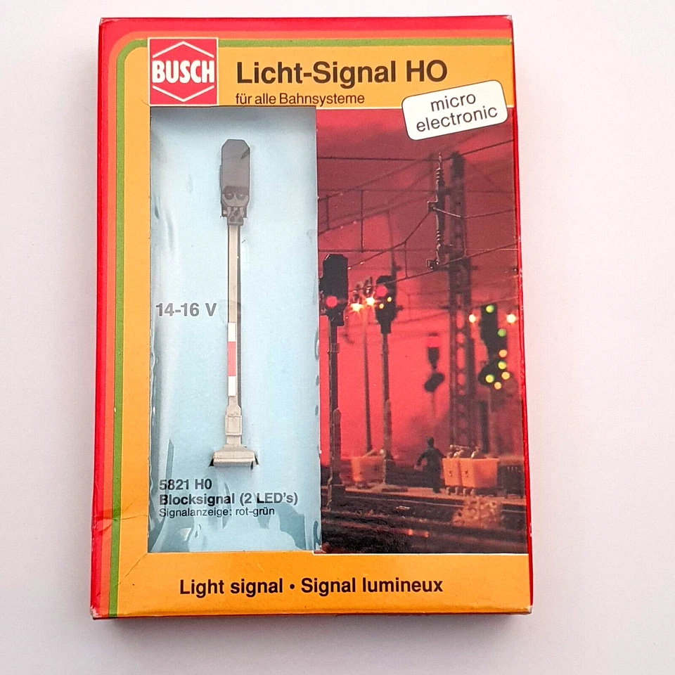 BUSCH 5821 HO Scale Green-Red Stop Block Signal Lights. W Germany 1990 - Image 2 of 4