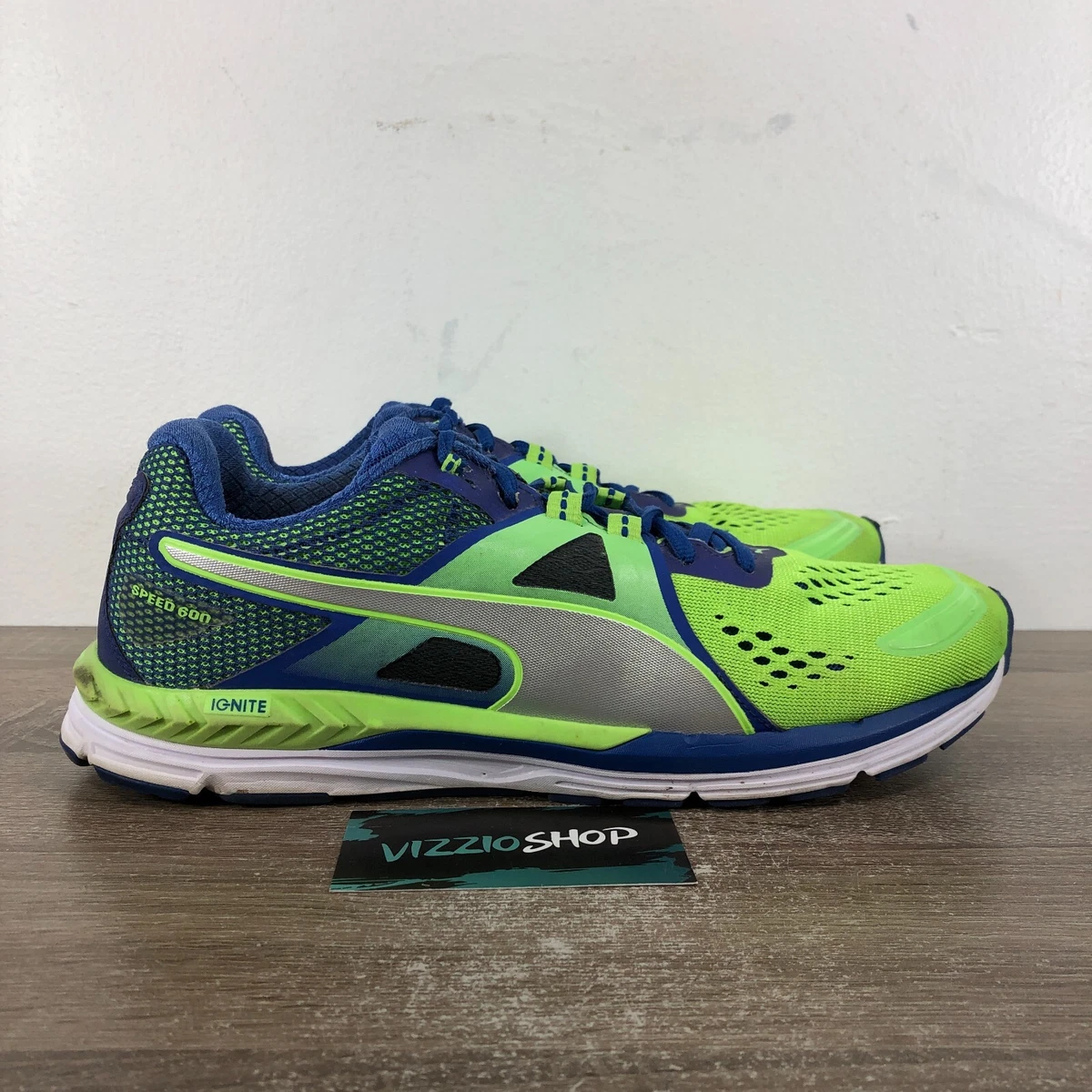 Puma Speed 600 Ignite Green Blue Running Shoes Men 9.5 188517 03 |